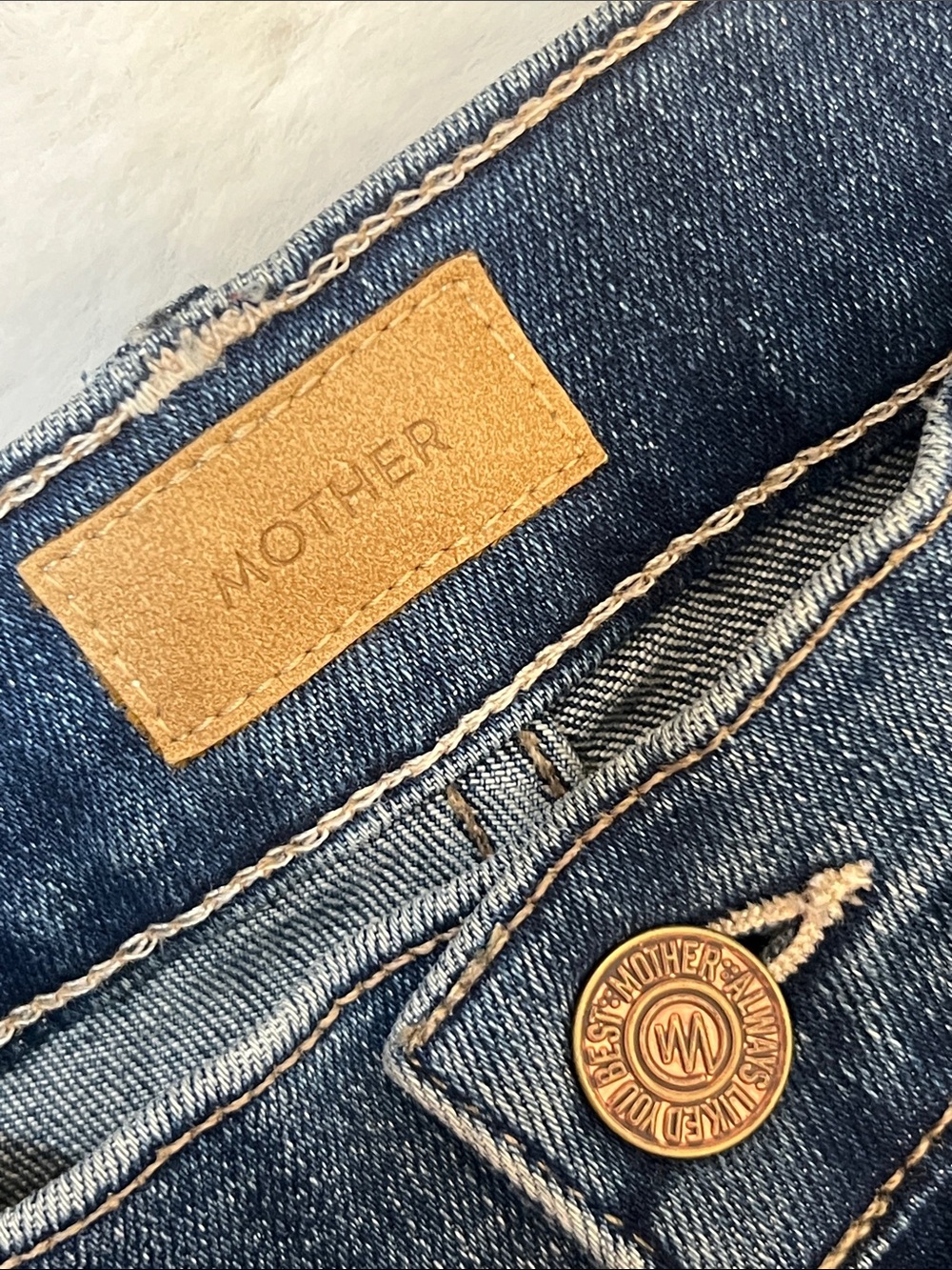 MOTHER The Swooner Roller Crop Fray High Waisted Wide Leg Jeans Size 27 - Picture 2 of 16